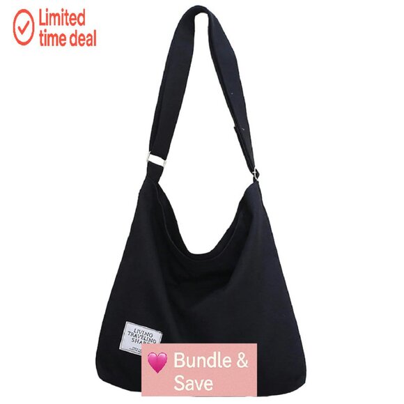 Large Canvas Tote Bag, Adjustable Strap, Zip Closure, Daily Use - Picture 1 of 8